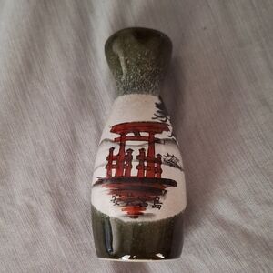 Ceramic Vase with Red and Green Design